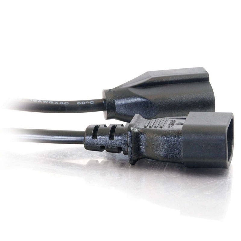C2G Legrand - C2G Monitor Power Cord, 18 AWG Monitor Cable, Black Computer Cord, 3 Foot Short Extension Cord, 1 Count, C2G 03132 - TAA Compliant - Image 3